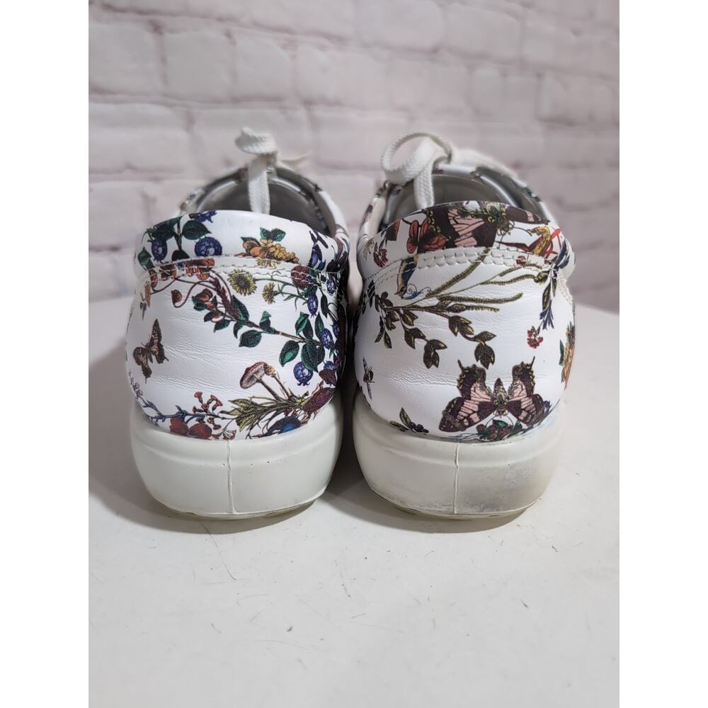 Ecco Kristjana Williams Floral White Leather Womens Sneakers 42 EU / 11-11.5 US - Picture 8 of 13